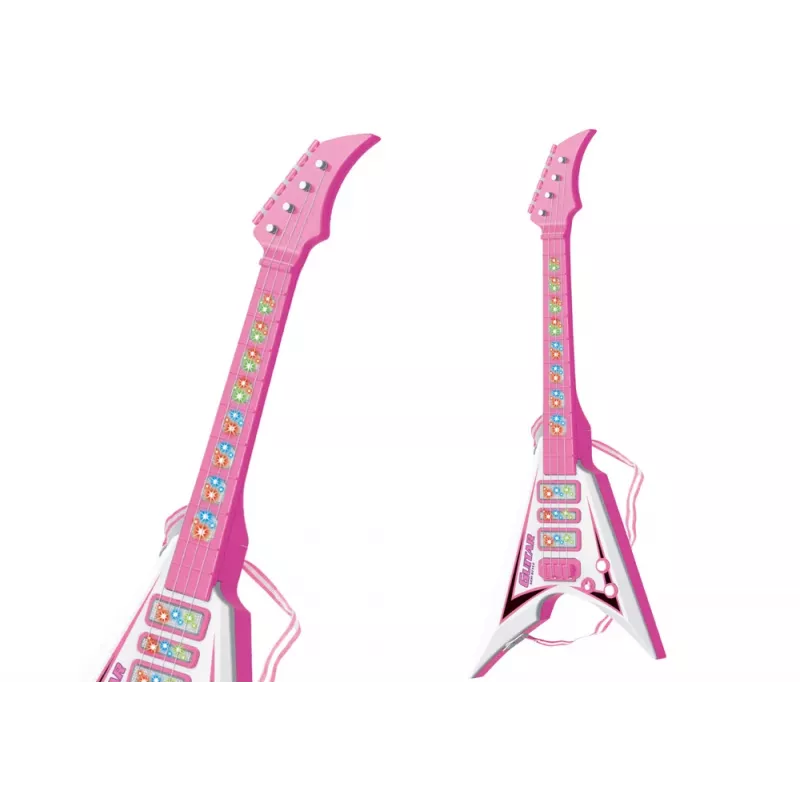 LEAN TOYS Elektrische Gitarre für Kinder mit Lichtern und Melodien, Pink