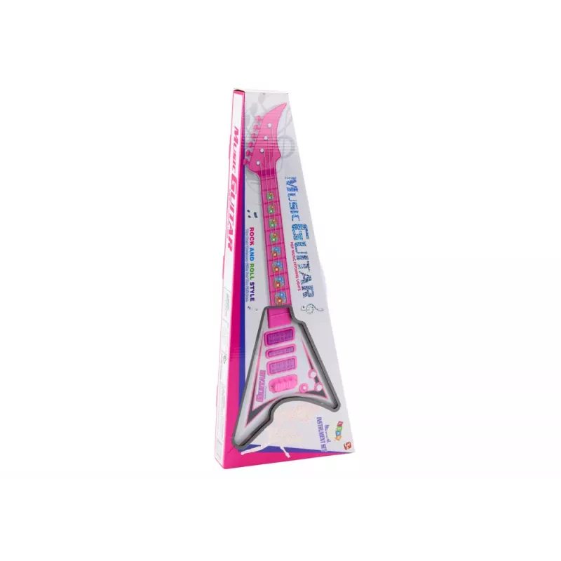 LEAN TOYS Elektrische Gitarre für Kinder mit Lichtern und Melodien, Pink