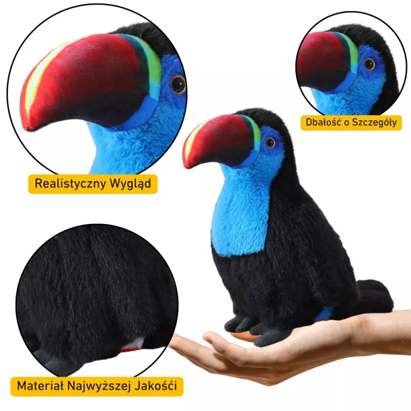 LEAN TOYS Plüsch-Tukan Vogel Maskottchen Kuscheltier Blau 20cm