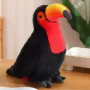 LEAN TOYS Plüschtukan Vogel Plüschtier Maskottchen Kuscheltier Rot 20cm