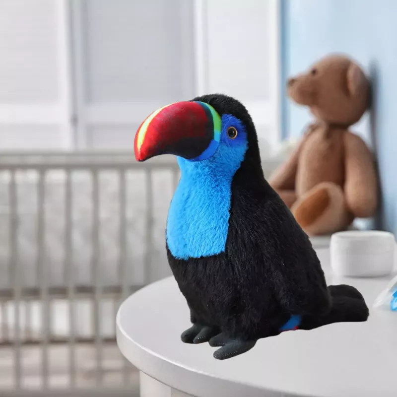 LEAN TOYS Plüsch-Tukan Vogel Spielzeug Blau 35cm
