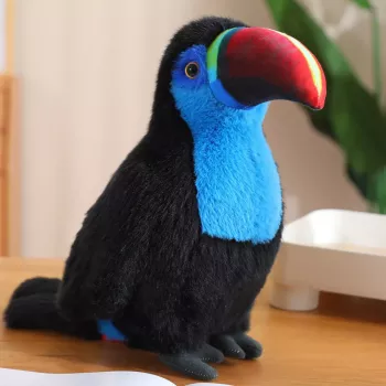 LEAN TOYS Plüsch-Tukan Vogel Spielzeug Blau 35cm