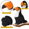 LEAN TOYS Plüsch-Tukan Vogel Plüschtier Maskottchen Kuscheltier Weiß 35cm