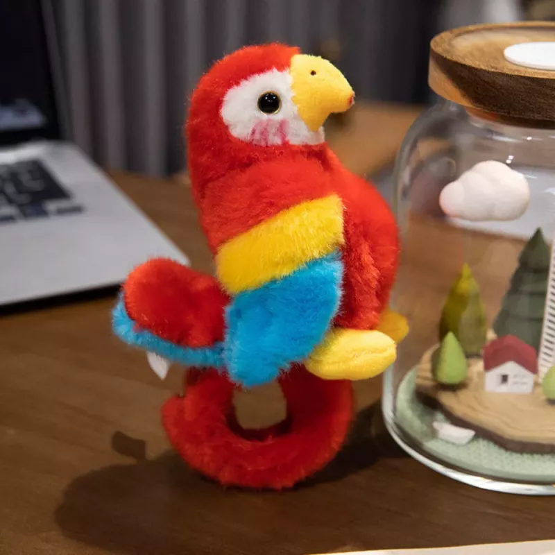 LEAN TOYS Plüsch-Maskottchen Papagei Armband Handgelenk Rot
