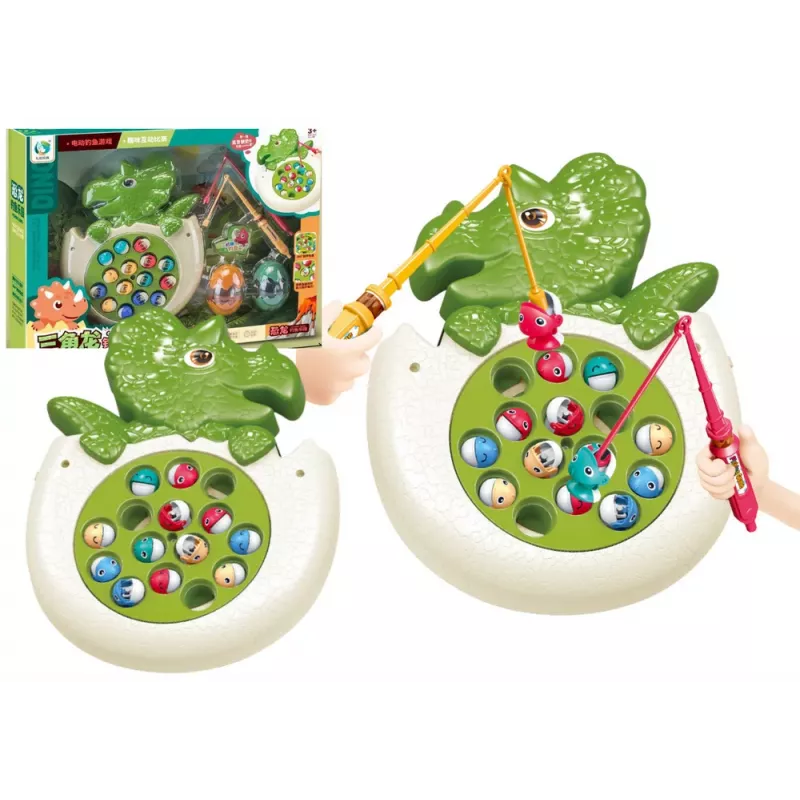 LEAN TOYS Angelspiel mit Dinosaurier-Geräuschen