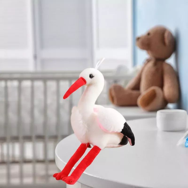 LEAN TOYS Plüsch-Storch Vogel Plüschtier Maskottchen Kuscheltier 37cm