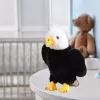 LEAN TOYS Plüschadler Vogel Plüschtier Maskottchen Kuscheltier Schwarz und Weiß 25cm