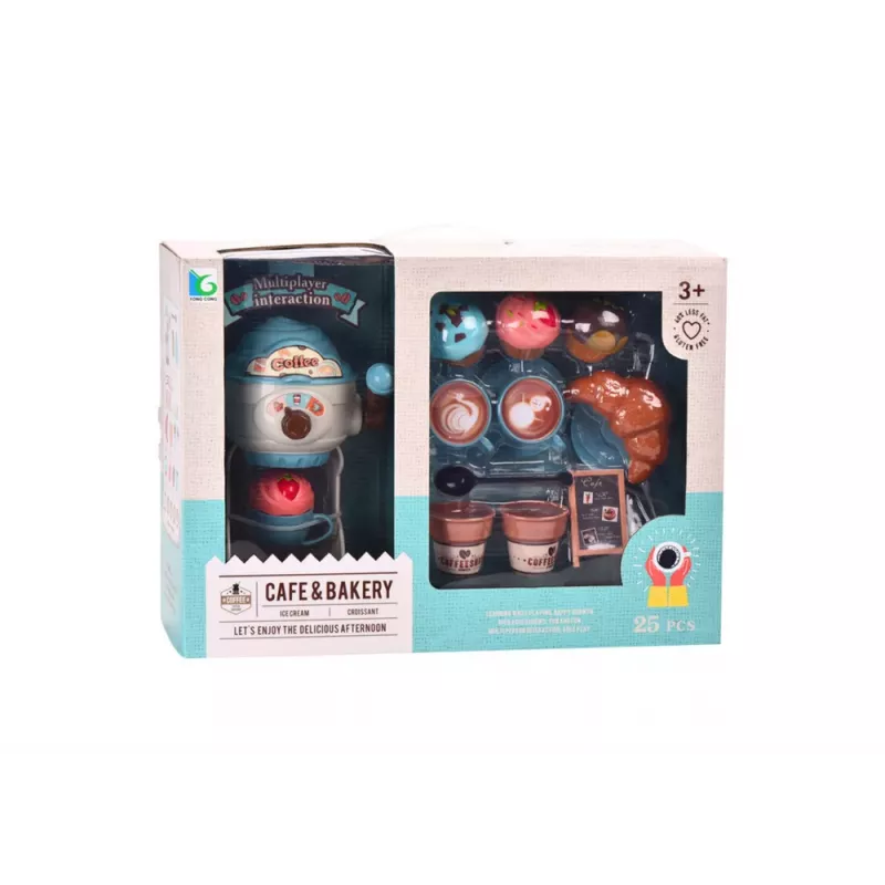 LEAN TOYS Set of Sweets Cafe Ice Cream Machine Cups Muffins 38 Pieces Pretend Play Set