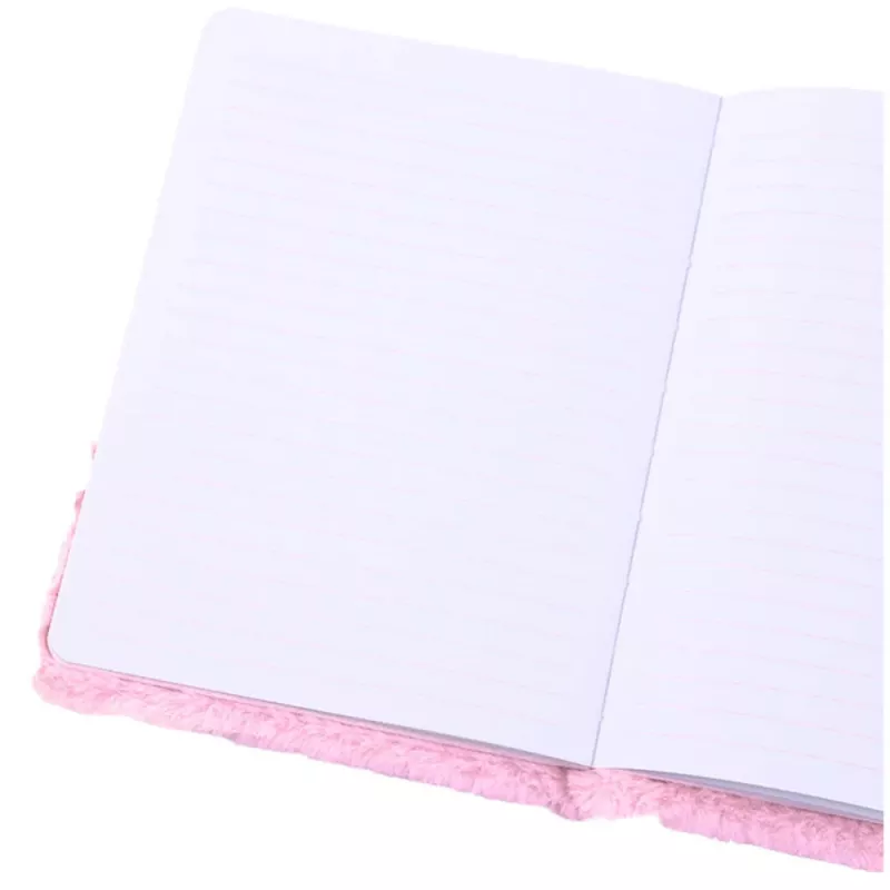 LEAN Plush Fur Notizbuch liniert mit Einhorn bunt A5