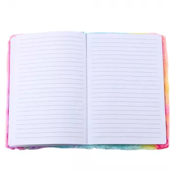 LEAN Plush Notizbuch liniert mit Einhorn 3D bunt