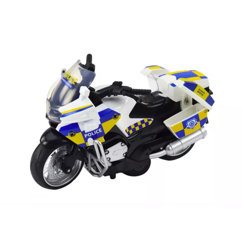LEAN TOYS Polizei-Motorrad mit Reibungsantrieb, batteriebetriebenem Licht und Sound