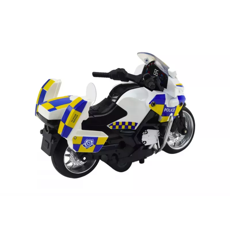 LEAN TOYS Polizei-Motorrad mit Reibungsantrieb, batteriebetriebenem Licht und Sound