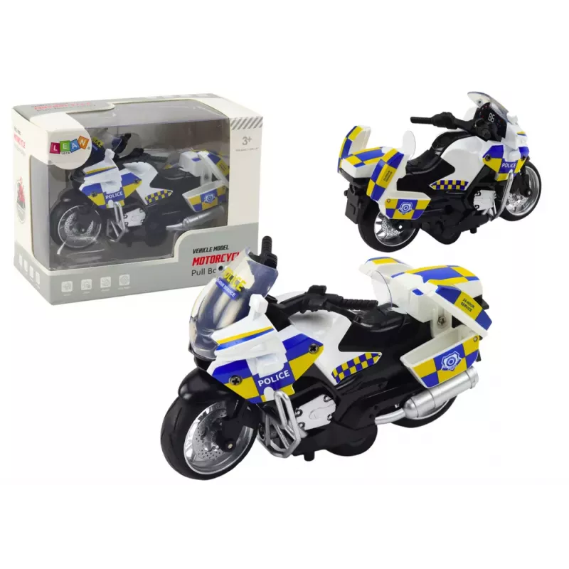 LEAN TOYS Polizei-Motorrad mit Reibungsantrieb, batteriebetriebenem Licht und Sound