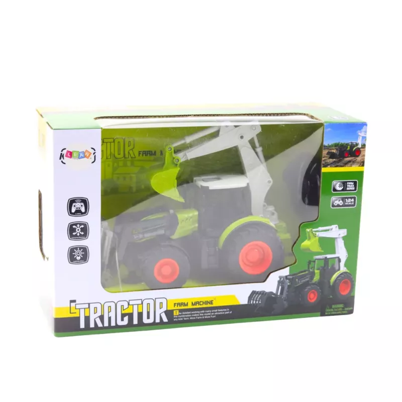 LEAN TOYS Landwirtschaftlicher Traktor mit rotierender Schaufel und Bagger 2in1 ferngesteuert 2.4G