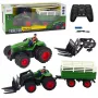 LEAN TOYS RC-Fernlenktraktor mit Anhänger und Gabel, Doppelräder