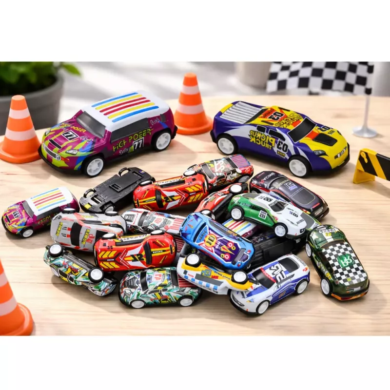 LEAN TOYS Auto-Set im Koffer 25 Teile mit Straßenmatte