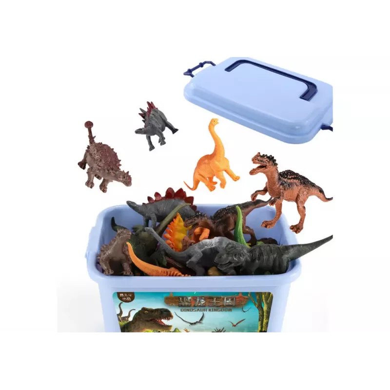 LEAN TOYS Dinosaurier Figuren Set Park Zubehör Box 46 Teile