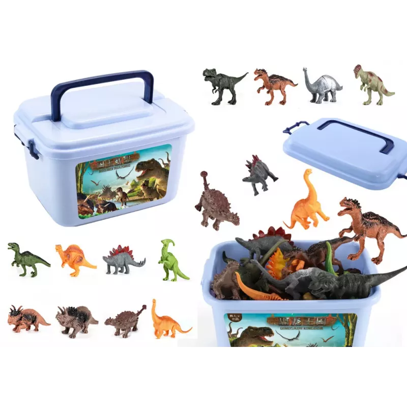 LEAN TOYS Dinosaurier Figuren Set Park Zubehör Box 46 Teile