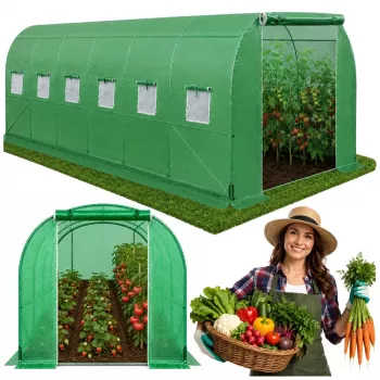LEAN Gewächshaus für Gemüse, grüne UV-Fenster, 6x3x2m, 18m²