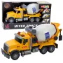 LEAN TOYS Betonmischer-LKW mit drehbarer Trommel, Licht- und Soundeffekten, Gelb