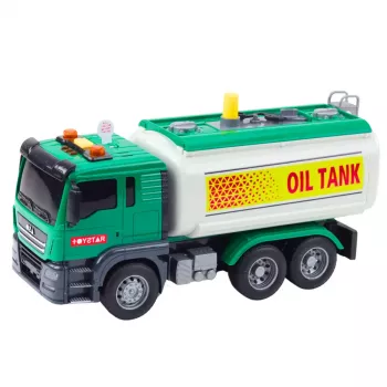 LEAN TOYS Truck Tanker Water Lights Sounds Grün 1:14
