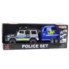 LEAN TOYS Polizei-Geländewagen mit Pferdeanhänger, Licht und Sound