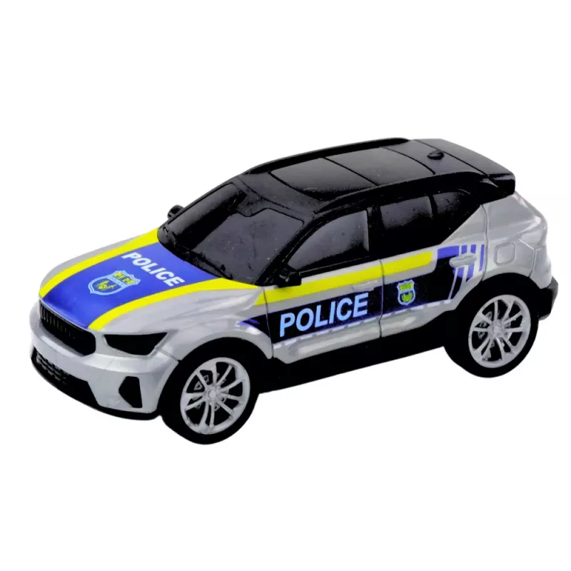 LEAN TOYS Polizei-LKW, Hubschrauber und Auto Set mit Licht und Sound