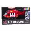 LEAN TOYS Feuerwehrhubschrauber mit Kran, Licht und Sound Rot