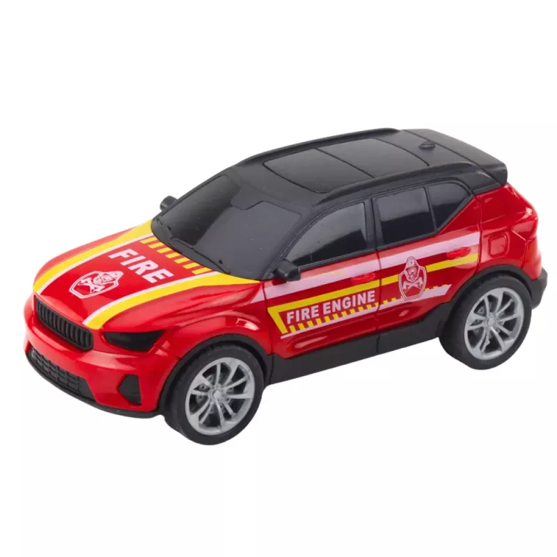 LEAN TOYS Feuerwehr-Rettungsspielset: Hubschrauber, Feuerwehrauto, Feuerwache mit Licht und Sound