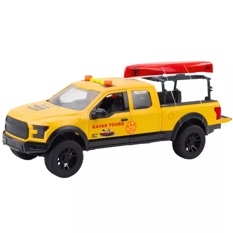 LEAN TOYS Off-Road Fahrzeug Kajak Transport Lichter Geräusche Gelb