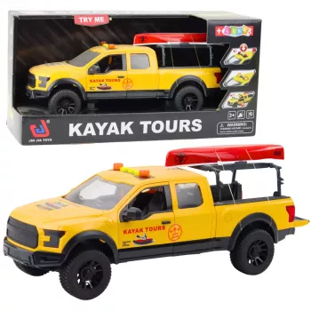 LEAN TOYS Off-Road Fahrzeug Kajak Transport Lichter Geräusche Gelb