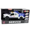 LEAN TOYS Service Truck mit Kran, Lichtern und Sound, Weiß, 1:12