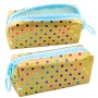 LEAN School Pencil Case Organizer Colorful Dots Large Zipper Gold 21x8cm
