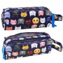 LEAN Schultüte Colorful Cats Zwei Fächer Marineblau 22cm