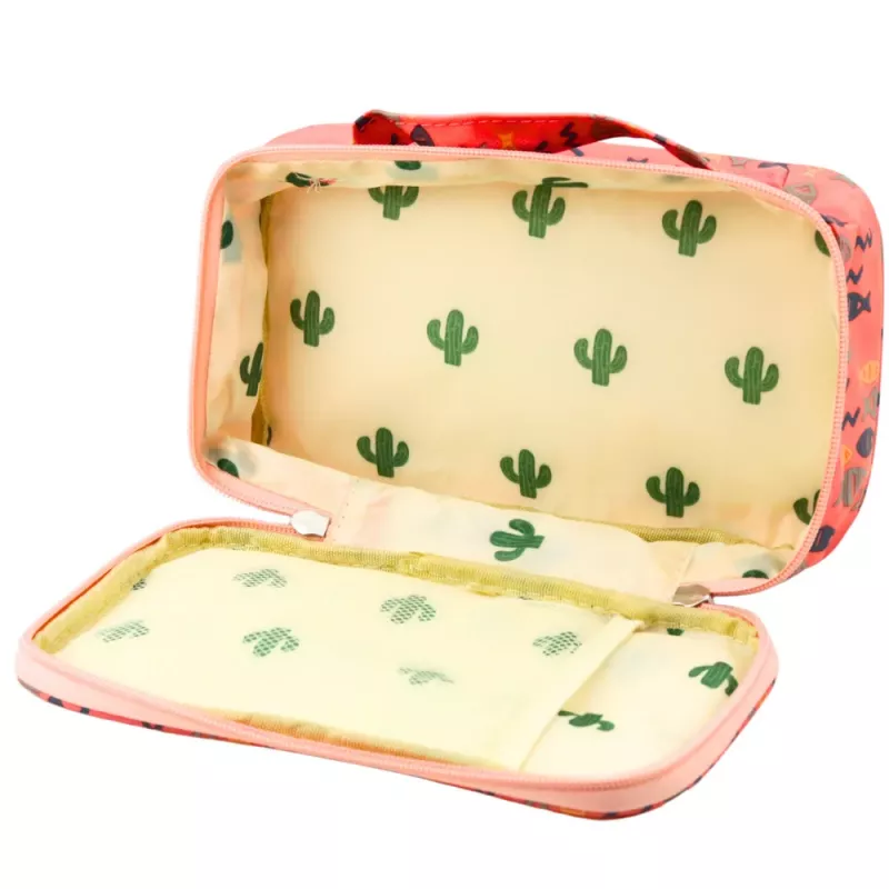 LEAN Pencil Case School Organizer Cosmetic Bag Additional Pocket Fish Pink 22.5cm