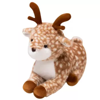 LEAN TOYS Plüsch-Maskottchen Kuscheltier Hirsch Braun Gefleckt 23cm