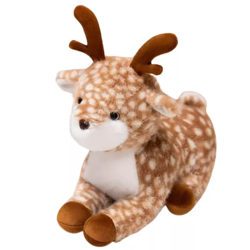 LEAN TOYS Plüsch-Maskottchen Kuscheltier Hirsch Braun Gefleckt 23cm