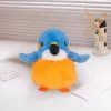 LEAN TOYS Plüsch-Maskottchen Kuscheltier Vogel Blau Orange 12 cm