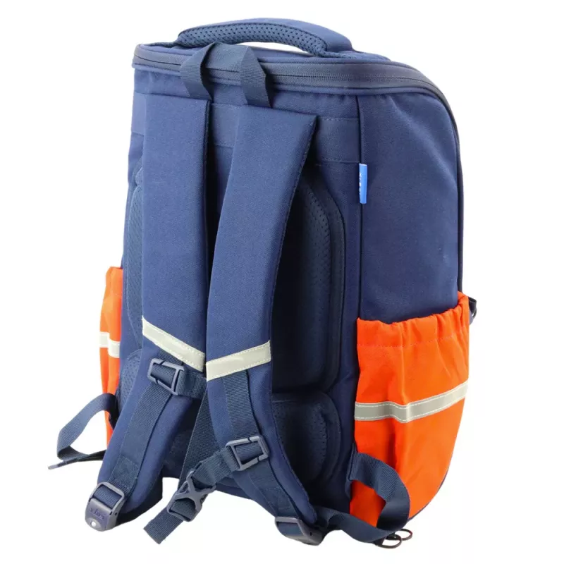 LEAN Schulrucksack mit Dinosaurier-Brustgurt Marineblau 22L