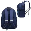 LEAN Kinder-Schulrucksack Marineblau Raketen-Weltraum 20L 41cm