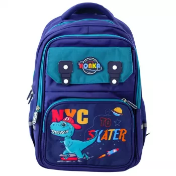 LEAN Kinder-Schulrucksack Dinosaurier Blau 41x30x16 cm