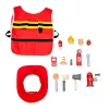 LEAN TOYS Feuerwehrkostüm-Set Feuerwehrzubehör Holz 14 Teile