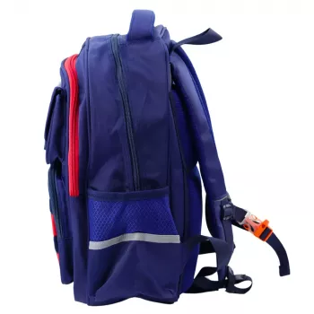 LEAN Kinder-Schulrucksack mit Brustgurt, Marineblau Rot Space, 20L, 38cm