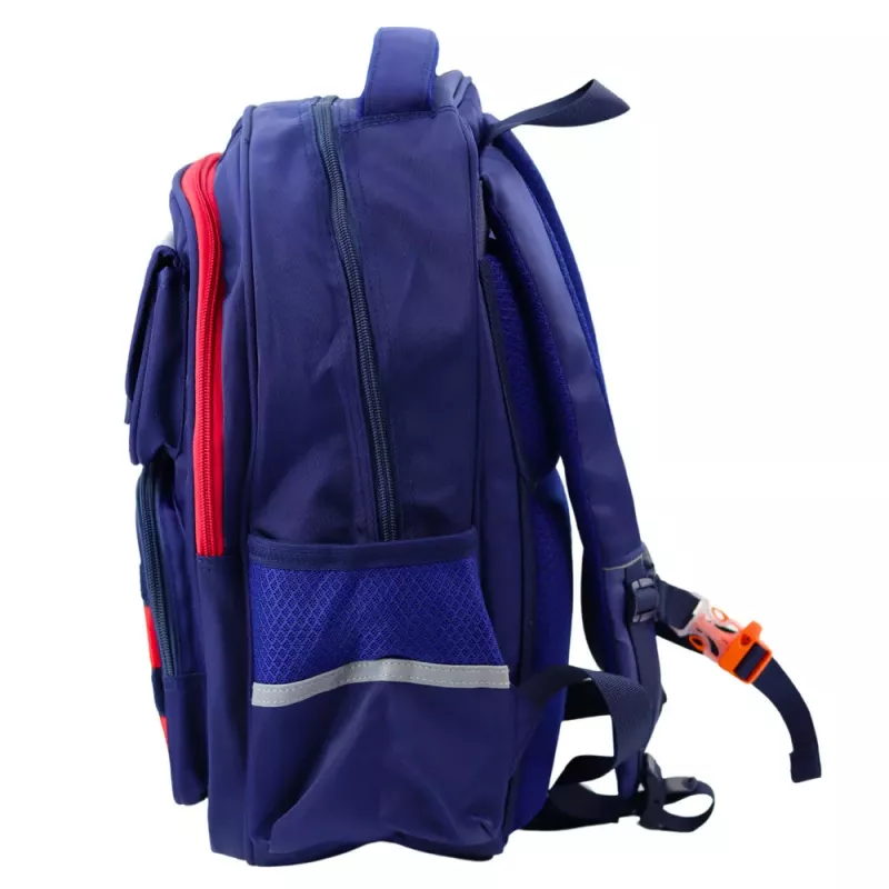 LEAN Kinder-Schulrucksack mit Brustgurt, Marineblau Rot Space, 20L, 38cm