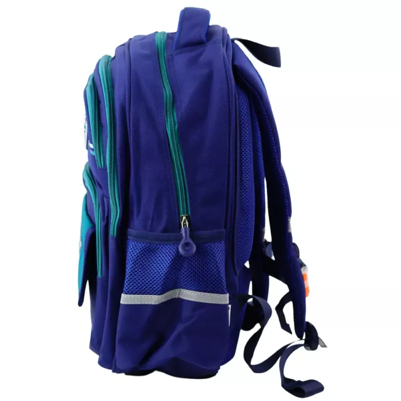 LEAN Kinder-Schulrucksack mit Brustgurt, Marineblau Grün, 20L, 38cm
