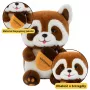 LEAN TOYS Plüschtier Waschbär mit Eichel 23cm