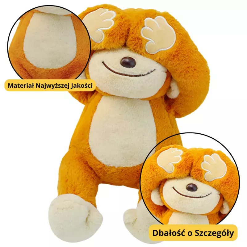 LEAN TOYS Plüsch-Maskottchen Kuscheltier Affe mit Magneten Braun 23cm