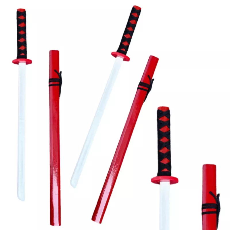 LEAN TOYS Holz-Katana-Schwert Spiel-Trainingsrequisite Rot 70cm