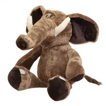 LEAN TOYS Plüsch-Maskottchen Kuscheltier Elefant mit großen Ohren Braun 22cm