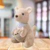 LEAN TOYS Plüsch-Maskottchen Kuscheltier Känguru mit Jungtier 23cm